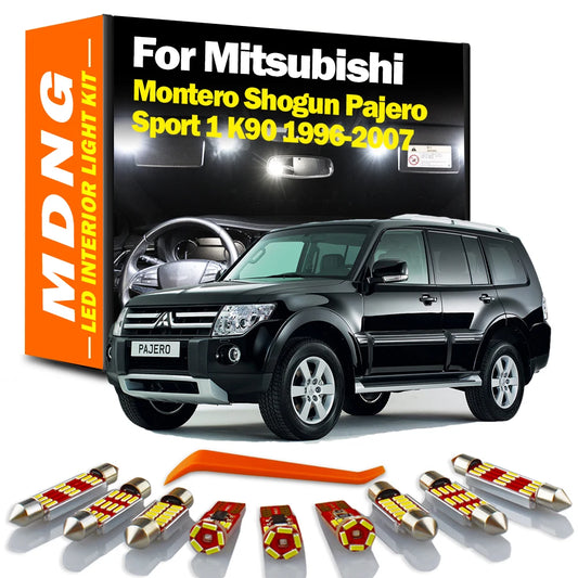 13Pcs Canbus For Mitsubishi Pajero Montero Shogun Sport 1 MK1 1996- 2006 2007 LED Interior Reading Door Plate Light Kit Car Bulb