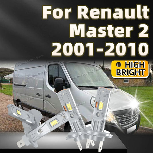 2/4Pcs 25000LM LED Headlight Bulb Canbus Light Fanless 6000K For Renault Master 2 2001 2002 2003 2004 2005 2006 2007 2008 092010