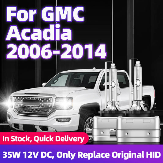 2x For GMC Acadia 2006 2007 2008 2009 2010 2011 2012 2013 2014 HID Xenon Lamp Bulbs 35W 12V Auto D1S Car Headlights 6000K 8000K