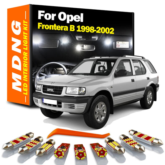 MDNG 13Pcs Canbus LED Interior Reading Light Kit For Vauxhall Opel Frontera B 1998 1999 2000 2001 2002 Car Map Bulbs Accessories
