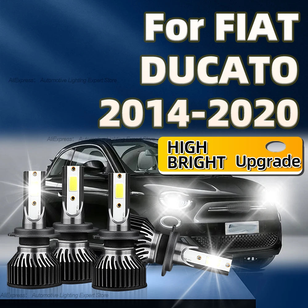 2/4Pcs LED Bulb 50000LM Car White H7 High Bright Headlight with Fan For FIAT DUCATO 2014 2015 2016 2017 2018 2019 2020