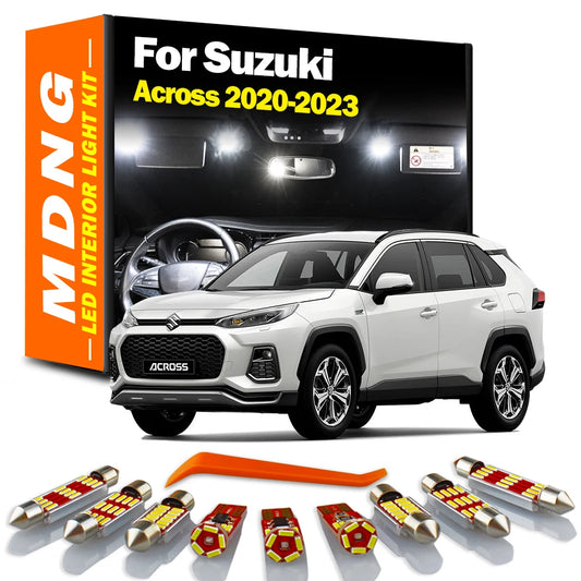 MDNG 12Pcs Canbus Vehicle LED Bulbs Interior Map Dome Trunk Light Kit For Suzuki Across A-Cross 2020 2021 2022 2023 Accessories