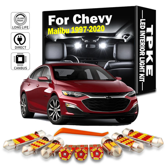 TPKE Canbus LED Interior Map Dome Trunk Plate Light Kit For Chevrolet Chevy Malibu 1997-2016 2017 2018 2019 2020 Sun Visor Lamp