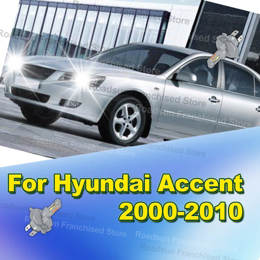 2Pcs Hi/Lo Beam Headlights Plug&Play For Hyundai Accent 2000-2010 2001 2002 2003 2004 2005 2006 2007 2008 2009