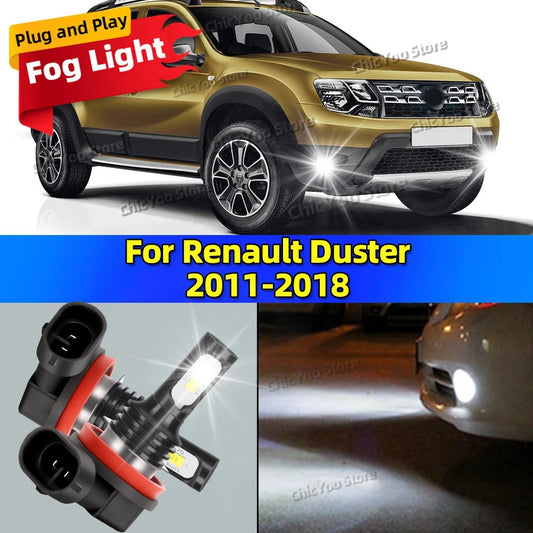 LED Car Fog Light Bulbs Lamp For Renault Duster 2011-2018 2012 2013 2014 2015 2016 2017 20000LM Ultra Bright Plug and Play