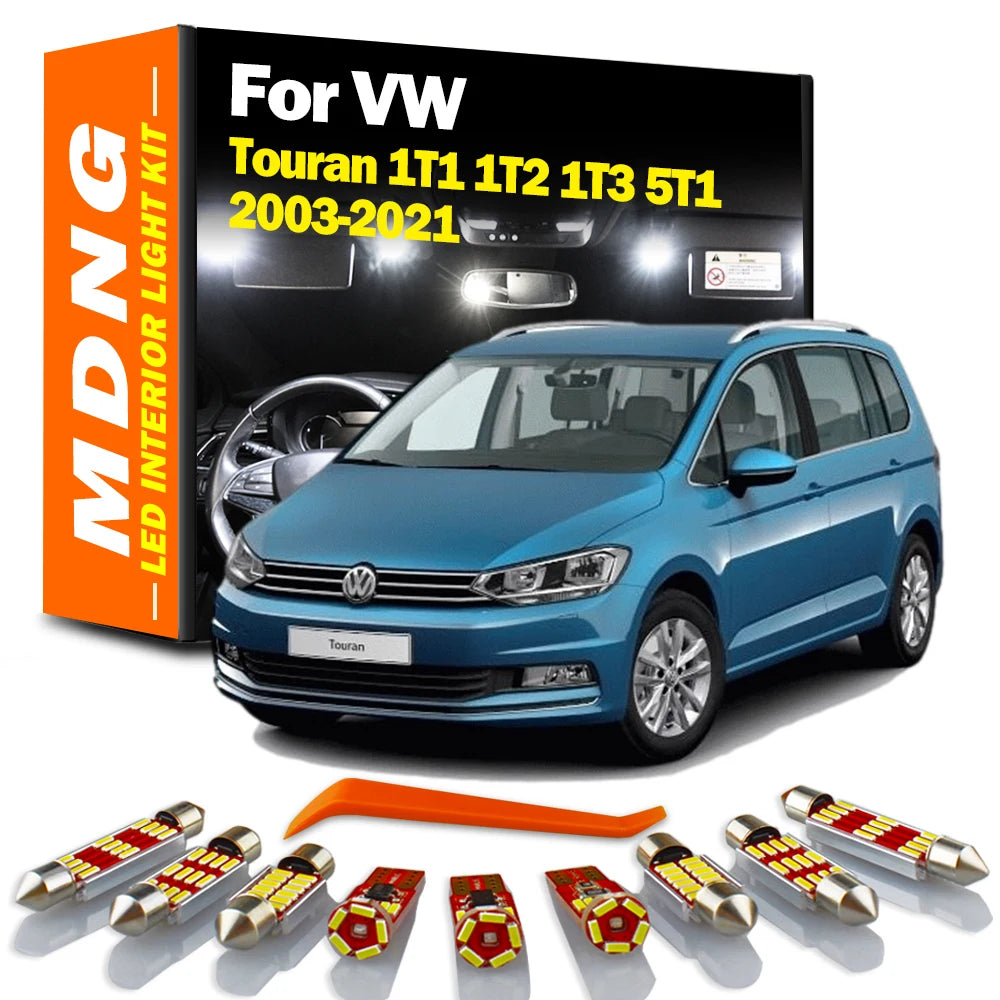 MDNG For VW Volkswagen Touran 1T1 1T2 1T3 5T1 2003-2018 2019 2020 2021 LED Interior Light Bulbs Kit Car Accessories Canbus