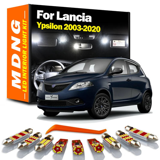 MDNG LED Interior Map Dome Trunk Bulbs Light Kit For Lancia Ypsilon 843 846 312 2003- 2016 2017 2018 2019 2020 Car Accessories