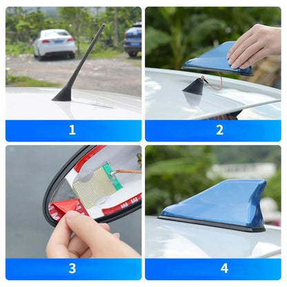 Car Shark Fin Antenna Cover Base Replacement Radio Signal Aerials Roof Exterior Accessories Decoration