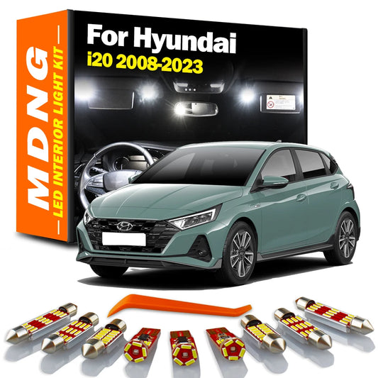 Canbus License Plate Lamp For Hyundai i20 MK1 MK2 MK3 N Line 2008-2018 2019 2020 2021 2022 2023 LED Bulbs Interior Map Light Kit