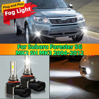 2pcs Car Fog Lamp 15000LM Front Fog Light Bulbs For Subaru Forester SG MK2 SH MK3 2004-2012 2005 2006 2007 2008 2009 2010 2011
