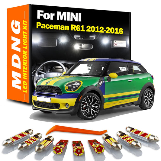 MDNG 14Pcs Canbus LED Interior Map Foot Dome Light Indoor Car Bulb Kit For MINI Paceman R61 2012 2013 2014 2015 2016 Accessories