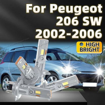 2/4Pcs 25000LM LED Canbus Headlight Bulb Car Light Upgrade Nonpolarity For Peugeot 206 SW 2002 2003 2004 2005 2006 Plug & Play