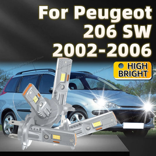2/4Pcs 25000LM LED Canbus Headlight Bulb Car Light Upgrade Nonpolarity For Peugeot 206 SW 2002 2003 2004 2005 2006 Plug & Play