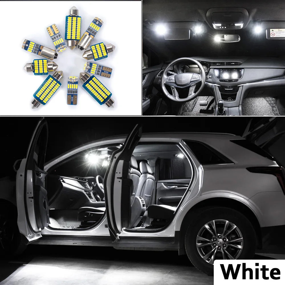 10Pcs Canbus Car LED Interior Ceiling Light Map Dome Trunk Number Plate Bulbs Kit For Renault Kardian 2024 2025 Accessories