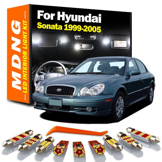 MDNG 13Pcs LED Interior Dome Reading Trunk Map Light Kit For Hyundai Sonata 1999 2000 2001 2002 2003 2004 2005 Car LED Bulbs
