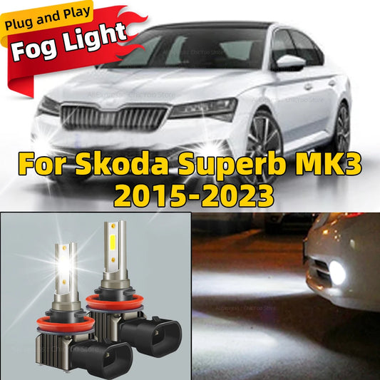 15000LM H9 H11 H8 Led Fog Lights 6000K Canbus Car Bulb For Skoda Superb MK3 2015 2016 2017 2018 2019 2020 2021 2022 2023