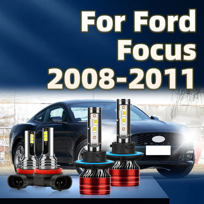2/4Pcs 180W HIgh Brightness H13 Turbo Headlight LED 6000K White H11 Fog Lamp For Ford Focus 2008 2009 2010 2011