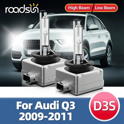 2Pcs 35W HID Xenon Headlamp Bulbs For Audi Q3 2011 2010 2009 Car Front Headlights DC 12V D3S 6000K 8000K 10000K Replacement