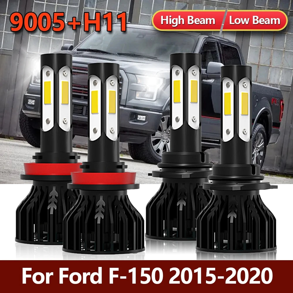 2/4x LED Headlight Bulbs High Low Beam 20000LM 120W For Ford F150 F-150 2015 2016 2017 2018 2019 2020 2021 Four-sides 360 Lamps