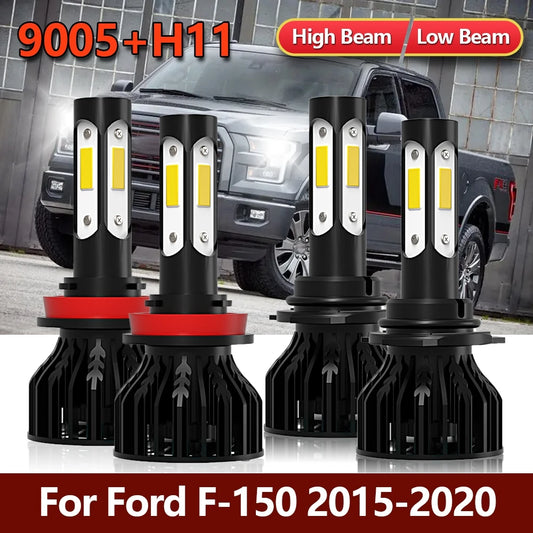 2/4x LED Headlight Bulbs High Low Beam 20000LM 120W For Ford F150 F-150 2015 2016 2017 2018 2019 2020 2021 Four-sides 360 Lamps