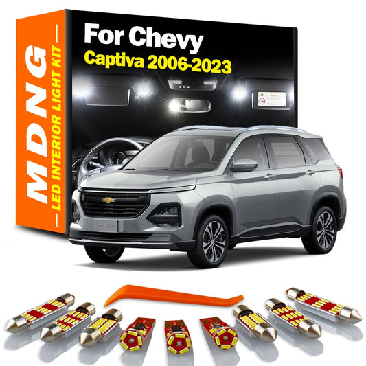 MDNG Canbus For Chevrolet Chevy Captiva 2006-2020 2021 2022 2023 Car LED Interior Dome Map Trunk Light Kit Number Plate Bulbs