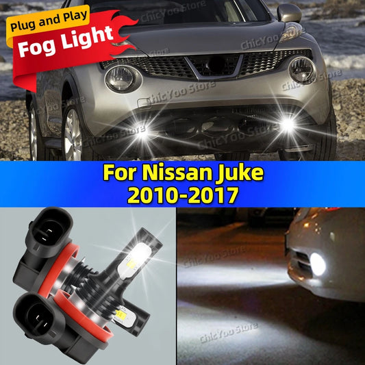 2Pcs LED Canbus Auto Fog Lamps 6000K Fog Light Car Accessories For Nissan Juke 2010 2011 2012 2013 2014 2015 2016 2017