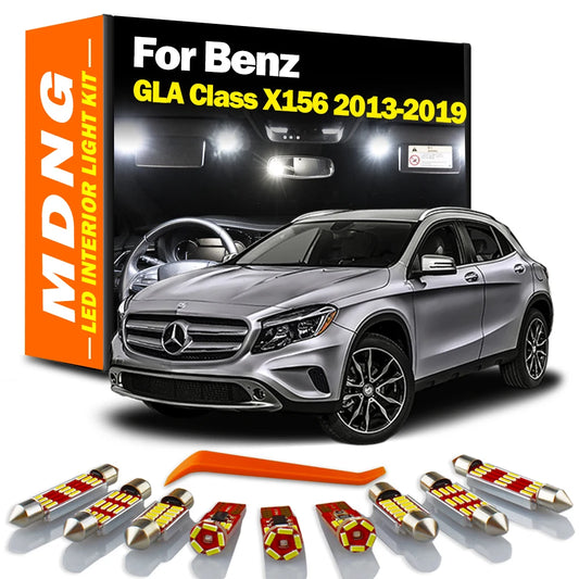 MDNG 15Pcs Canbus For Mercedes Benz GLA Class X156 GLA200 GLA220 GLA250 LED Interior Map Dome Light Kit Car Trunk Sunvisor Bulbs