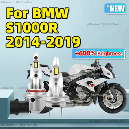 2Pcs LED Motorcycle Headlight Bulb 6000K 60W Motor Lamp Plug and Play For BMW S1000R 2014 2015 2016 2017 2018 2019