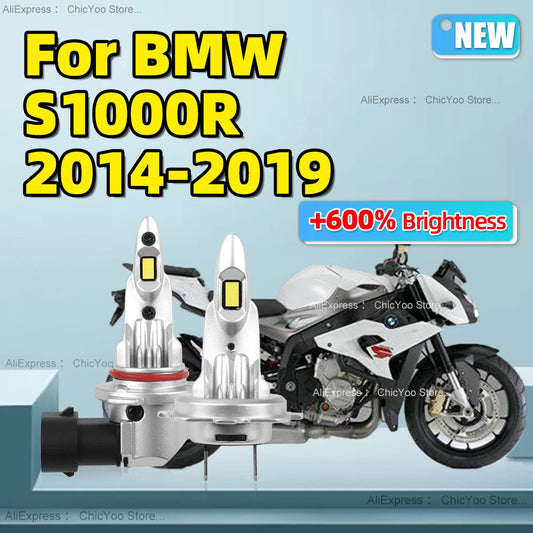 2Pcs LED Motorcycle Headlight Bulb 6000K 60W Motor Lamp Plug and Play For BMW S1000R 2014 2015 2016 2017 2018 2019