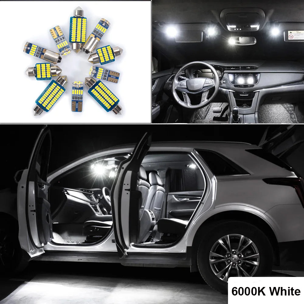 10Pcs Canbus For Opel Meriva A MPV 2003-2005 2006 2007 2010 LED Interior Dome Map Light Kit Car Trunk Reading Bulbs Accessories