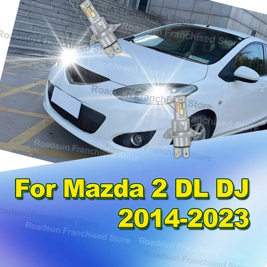 2Pcs Hi/Lo Beam Headlights 30000LM 180W 6000K For Mazda 2 DL DJ 2014-2023 2015 2016 2017 2018 2019 2020 2021 2022