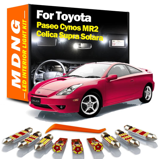 MDNG Canbus For Toyota Paseo Cynos Coupe MR2 Celica Supra Solara LED Interior Map Dome Light Kit Car Reading Number Plate Bulbs