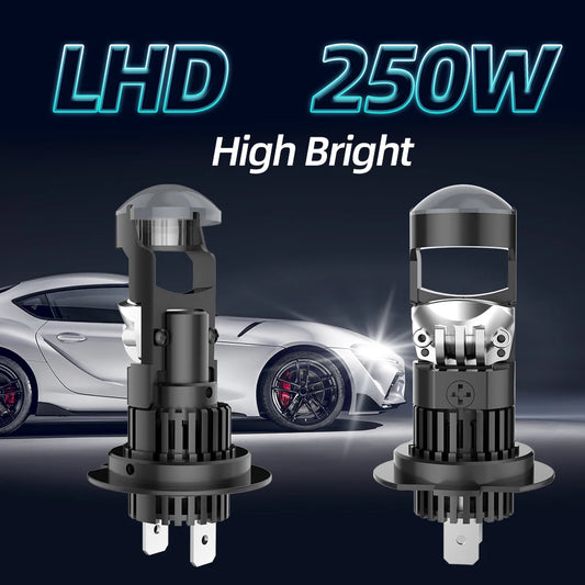 250W H7 Led Lens H11 9005 9006 Projector Headlight HB3 HB4 Car Bulbs LHD 12V 6000K White All In One with High Bright CSP Chip
