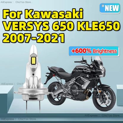 1PCS Motorcycle H7 LED Headlight Bulbs CSP CHip 6000K For Kawasaki VERSYS 650 KLE650 2007 2008 2009 2010 2011 2012 2013-2021