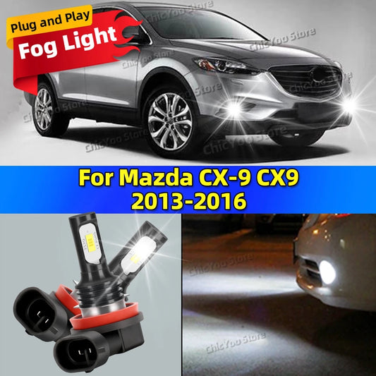 2X LED Car Light Front Fog Lamp Bulb 20000LM Ultra Bright For Mazda CX-9 CX9 2013 2014 2015 2016 Plug and Play in 5 Minutes
