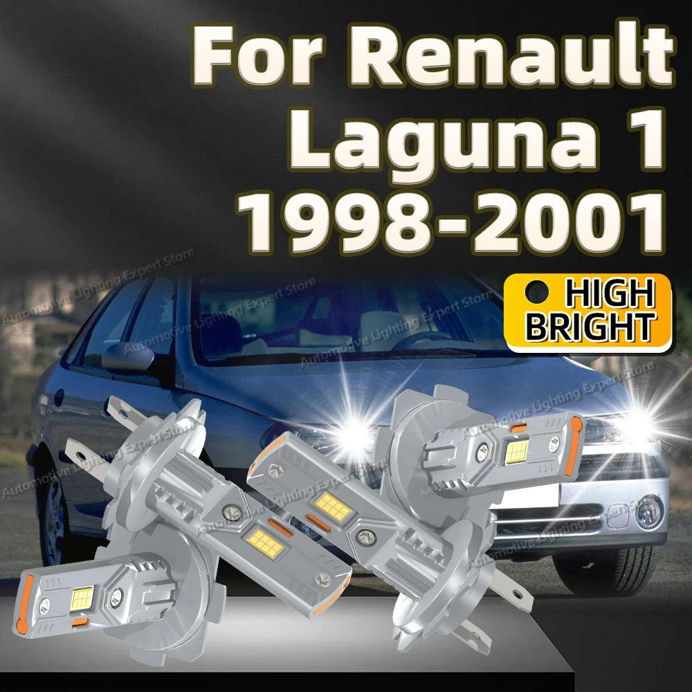 2/4Pcs LED Headlight Bulbs CANBUS Lights Wireless High Power H7 6000K Lamp For Renault Laguna 1 1998 1999 2000 2001