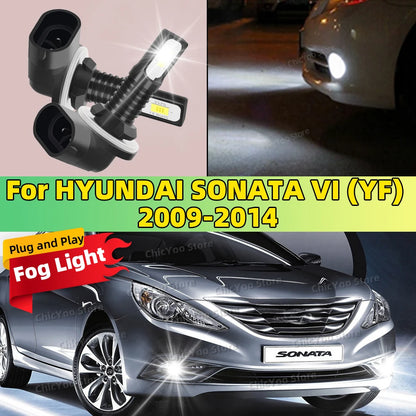 For HYUNDAI SONATA VI YF 2009 2010 2011 2012 2013 2014 2X LED Car Light Front Bulb Fog Lamp 20000LM Ultra Bright