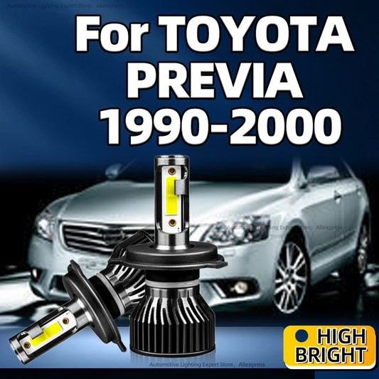 2Pcs LED Car Headlight 150W H4 Light Bulb 6000K White COB Chip Headlamp With Cooling Fan For TOYOTA PREVIA 1990 2000