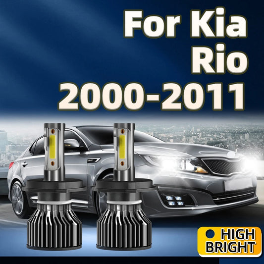 2Pcs LED Car Headlights H4 Bulbs 30000LM For Kia Rio 2000 2001 2002 2003 2004 2005 2006 2007 2008 2009 2010 2011