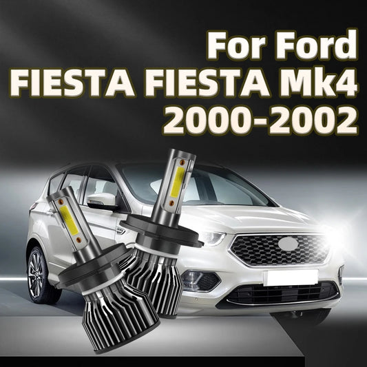 2Pcs LED Headlight 30000LM Turbo Bulb COB Chip 6000K White Car Lamps wtth Fan For Ford FIESTA FIESTA Mk4 2000 2001 2002
