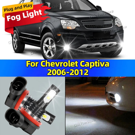 LED Car Fog Light Bulbs Auto Lamp For Chevrolet Captiva 2006 2007 2008 2009 2010 2011 2012 20000LM Ultra Bright Plug and Play