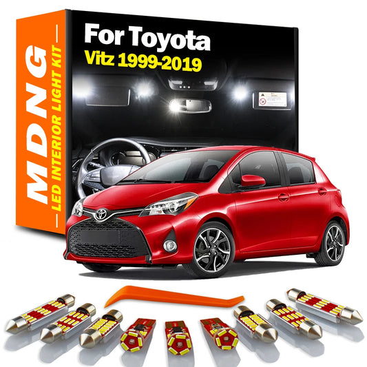 MDNG LED Interior Reading Trunk Bulbs Light Kit For Toyota Vitz 1999-2013 2014 2015 2016 2017 2018 2019 Canbus Car Accessories