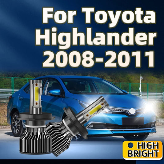 2PCs LED Headlights 30000LM 6000K H4 Turbo Lamp Super Brightness Light Bulbs For Toyota Highlander 2008 2009 2010 2011