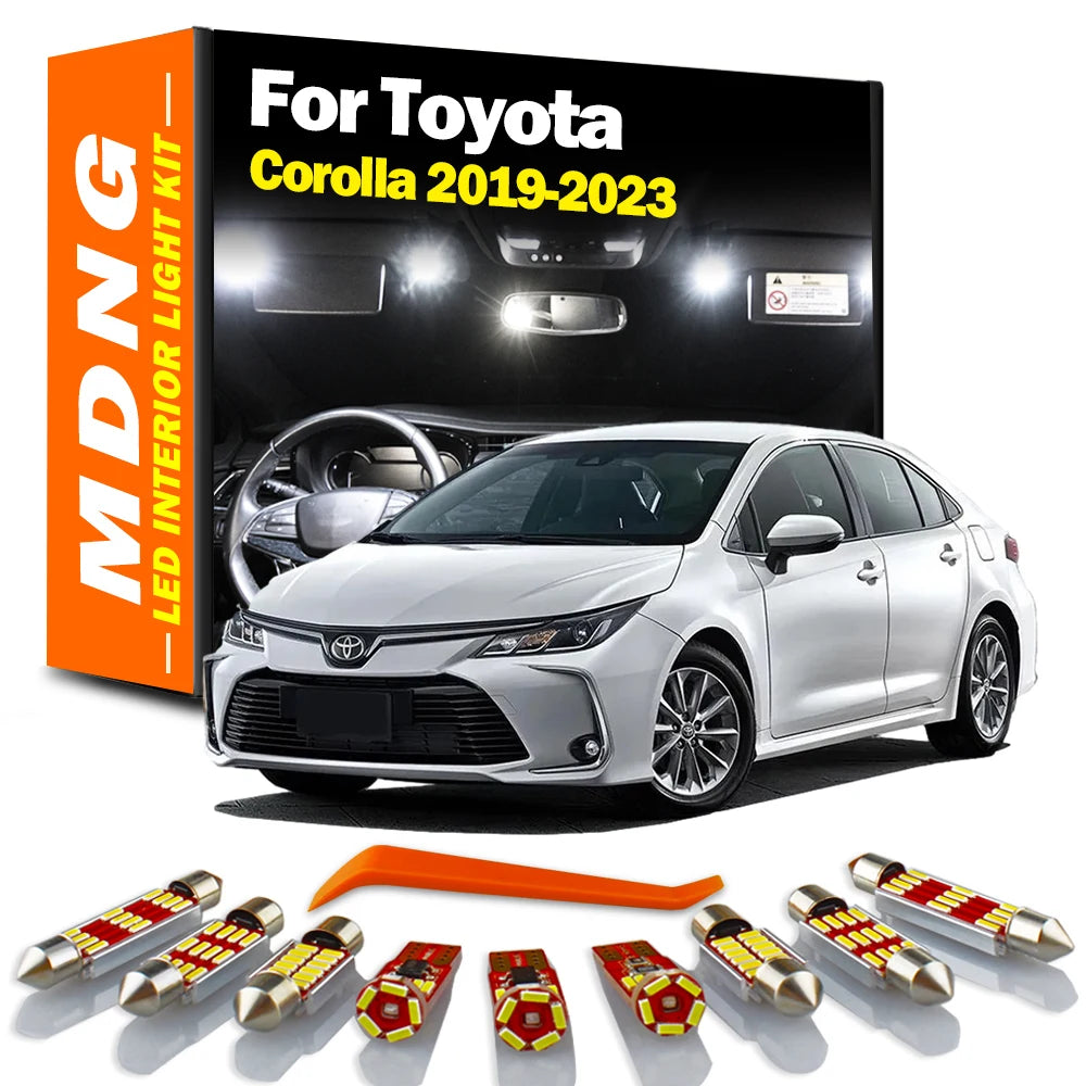 MDNG Sun Visor Lamp LED Interior Dome Map Reading Trunk Light Bulb Kit For Toyota Corolla 2019 2020 2021 2022 2023 Accessories