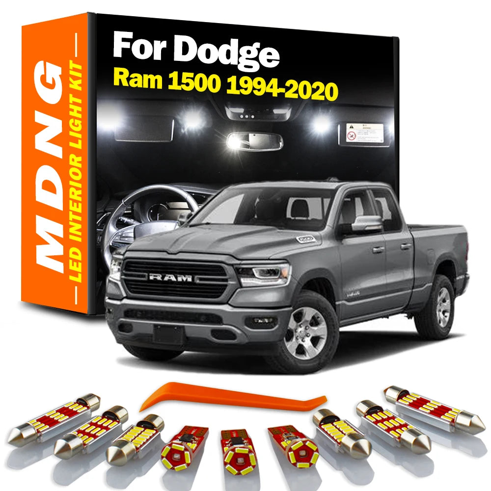 MDNG Canbus For Dodge Ram 1500 1994-2017 2018 2019 2020 LED Interior Map Dome Light Kit Car Accessories Reading Luggage Bulbs