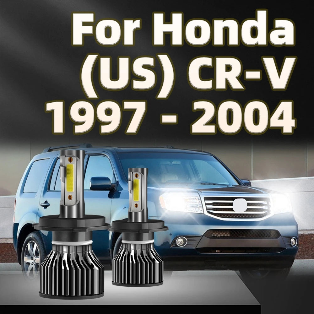 2Pcs LED H4 30000LM Car Bulb Turbo Lamps 6000K White Plug&play For Honda US CRV 1997 1998 1999 2000 2001 2002 2003 2004