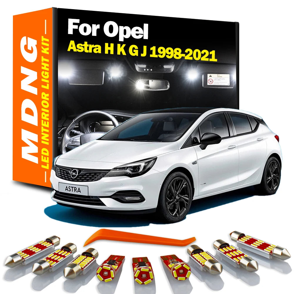MDNG Canbus LED Bulbs Interior Map Dome Light Kit For Opel Astra H K G J 1998 2002 2003 2011 2012 2013 2016 2018 2019 2020 2021