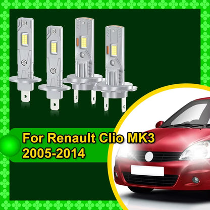2/4Pcs LED Headlight Bulbs 30000LM For Renault Clio MK3 2005 2006 2007 2008 2009 2010 2011 2012 2013 2014 High Brightness Lamps
