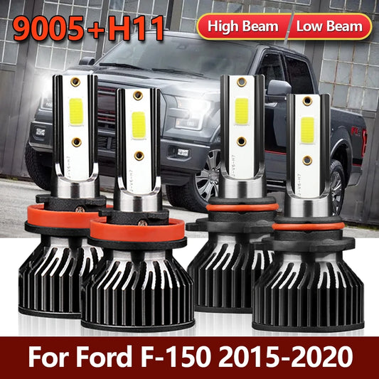2/4x LED Headlight Bulbs For Ford F150 F-150 2015 2016 2017 2018 2019 2020 2021 Turbo High Low Beam Car Head Lamps 6000K 18000LM