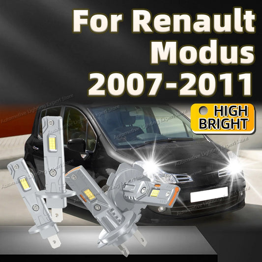 2/4Pcs LED Headlight Canbus Bulbs Nonpolarity 6000K Super Bright Lamp For Renault Modus 2007 2008 2009 2010 2011 Direct Fit